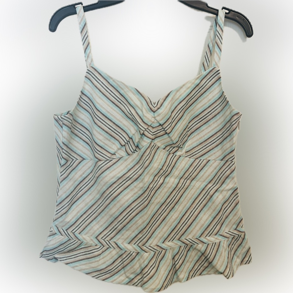 LOFT Striped Camisole in Blue and Brown